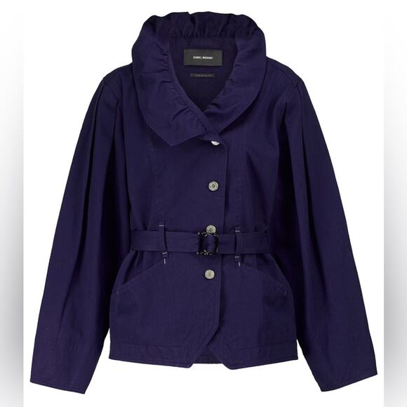 Isabel Marant Blue Dipazo Belted Denim Jacket Womens Size 34 / US XS / 2 - Picture 5 of 12